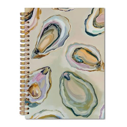 Oyster Gifts Spiral Notebook 5.5x8.3, Coastal Beach Oyster Shell Journal, Ocean Journal Gifts, Beach Notebooks for Note Taking - color: Notebook-04