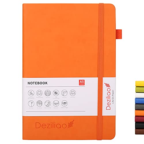 Lined Journal Notebooks with Pen Loop, Hardcover Notebook Journal for Work, 100Gsm Premium Thick Paper with Inner Pocket, Medium 5.7''''x8.4'''', ?Orange, Ruled, 1 Pack - color: Orange