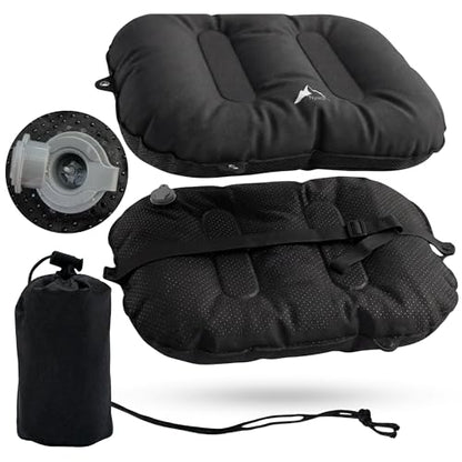 Lumbar Pillow - Inflatable Lumbar Pillow for Airplane Travel - Ideal Back Cushion or Lumbar Support Pillow to Keep You Comfortable While Sitting
