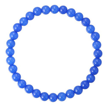 BRCbeads Gemstone Bracelets Natural Gemstone Birthstone Handmade Healing Power Crystal Beads Elastic Stretch 7.5 Inch Gift Box Unisex - color: Sapphire Jade