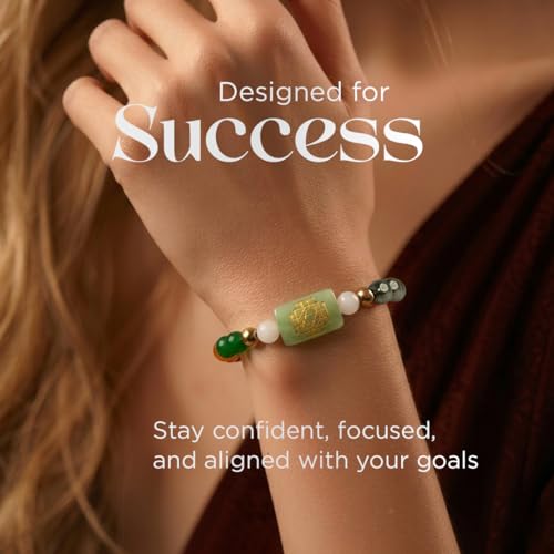 Natural Healing Dhan Yog Bracelets For Men & Women Certified Gemstone 8mm Beads for Money Magnet & Wealth Attraction, Prosperity, Success, Protection, Luck, Stress Relief & Emotional Balance DhanYog Bracelet - color: Laxmi Dhan Samridhi Aishwarya Vriddhi