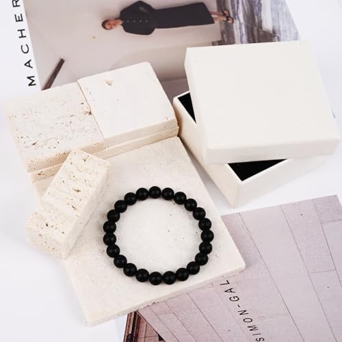 Natural Energy Healing Stone Charm Bracelet 8mm Natural Energy Healing Lava Rock Bracelet - Unisex - color: ZLY-Black scrub