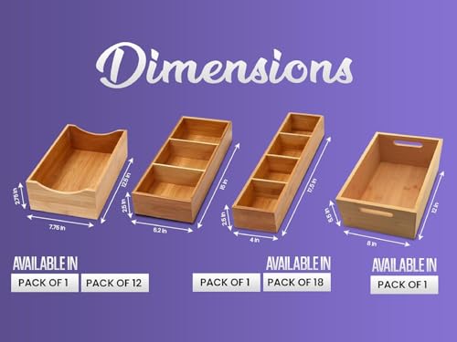 YBM Home Bamboo Storage Boxes without Handle, Organization Storage for Kitchen, Living Room, Bathroom, Office, Small - size: 9.5" L x 5.5" W x 3" H