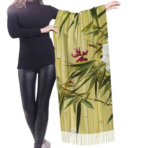 Astronaut Sitting in Yoga Chakra Scarf for Women Warm Soft Scarves Fashion Fringed Shawl Casual Tassel Blanket Scarf - color: Blooming Flowers