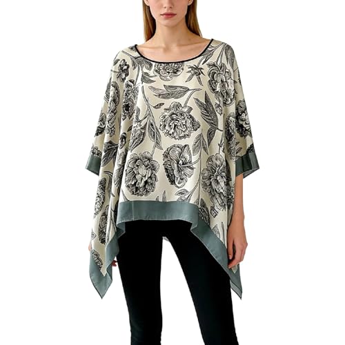 Women's Satin Cover Up Short Poncho Tops Sheer Chiffon Boho Pashmina Shawl Beach Soft Shawl - color: Style25