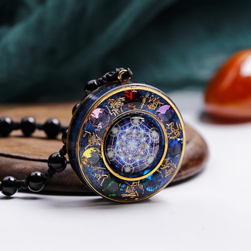Da Piao Liang Metatron Cube Pendant Rotatable Necklace, Spinning Sacred Geometry Symbol for Meditation, Protection & Energy Activation, Spiritual Jewelry Gift for Men