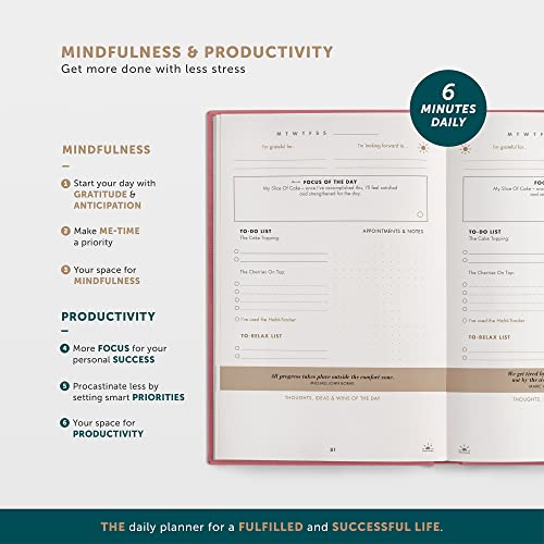 6-Minute Diary – 3-Million-User Gratitude Journal for Women with Prompts – Guided Self Care Journal Based on Positive Psychology – Daily Manifestation Journal for Self-Love & Mindfulness - color: Antique Pink