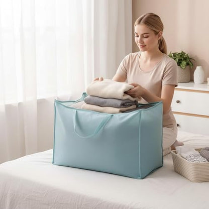 XL Large Capacity Non-Woven Fabric Storage Bag - New Packing Bag for Clothes and Quilts,Light Blue - color: Light Blue