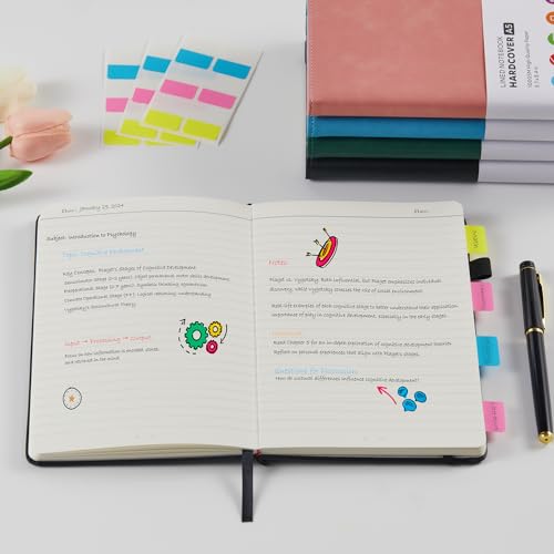 2 Pack Lined Journal Notebook, A5 (5.7"x8.4") Journaling Notebooks for Women Men Writing Work, Black Leather Hardcover, 160 Pages, 100GSM Paper, Daily Journal College Ruled, School Office Supplies - color: Black