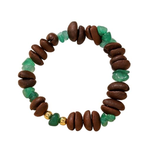 COLORFUL BLING Vintage Coffee Bean Wooden Beaded Stretch Bracelets Healing Crystal Elastic Bracelets Handmade Natural Gemstone Citrine Bracelets Jeweley Gifts - style: Style 3
