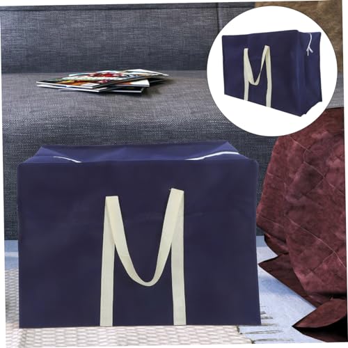 Folding Large Storage Bag Durable Non Woven Clothes Container for Household Sundries Travel Tote for Moving and Organizing Comforters Quilts and More