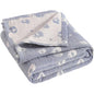 NTBAY 3 Layer Oversized Muslin Cotton Toddler Blanket, Jacquard Reversible Nursery Bed Blanket, Super Soft and Thermal for All Seasons, Baby Gift, 45"x60", Blue Elephant - color: Blue Elephant, size: 45x60 Inch (Pack of 1)