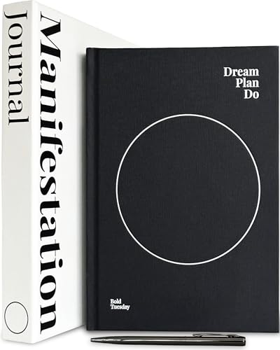 Manifestation Journal – 52-Week Undated Guided Law of Attraction Journal with Prompts, Habit Tracker, Vision Board, Goals & Reflection Tools | for Women & Men | Gift Box + Pen