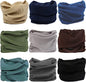 Headband Neck Gaiter Head Wrap Headwear Face Mask Magic Scarf Bandana for Men and Women - color: 9pc.solid Color Series.3