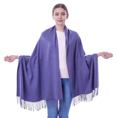 Pashmina Scarf and Shawl - Soft Women Pashminas Wrap for Wedding Evening Party dresses - color: Q#. Denim Blue