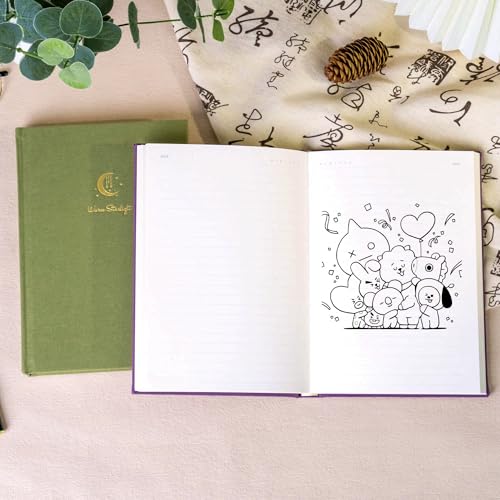 CAGIE Lined Journal Notebook for Women Men, A5 Hardcover Linen Journals for Writing 256 Pages, Aesthetic Womens Diary, Gifts 8.3'' x 5.7'' Light Olive - color: Light Olive