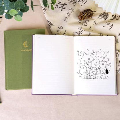 CAGIE Lined Journal Notebook for Women Men, A5 Hardcover Linen Journals for Writing 256 Pages, Aesthetic Womens Diary, Gifts 8.3'' x 5.7'' Light Olive - color: Light Olive