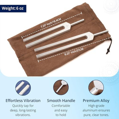 Body Tuners Tuning Forks - 256Hz & 384Hz (C&G) for Sound Healing, Precision-Machined Aluminum Alloy - Made in USA - Chakra Healing, Sound Therapy, Reiki, Yoga, Energy Balancing Tools. - size: 256 hz & 384 hz
