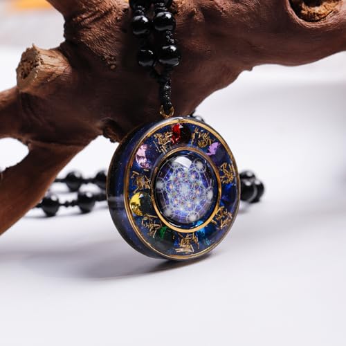 Da Piao Liang Metatron Cube Pendant Rotatable Necklace, Spinning Sacred Geometry Symbol for Meditation, Protection & Energy Activation, Spiritual Jewelry Gift for Men