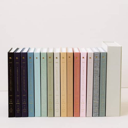 Promptly Journals, A Complete Childhood History: From Pregnancy to 18 Years Old (Navy Blue, Linen) | Baby Book and Pregnancy Journal | Baby Memory Book - color: Navy