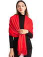 Pashmina Shawl Women Winter Scarf Warm Wedding Wraps Ladies Scarves for Evening Dresses - color: Red