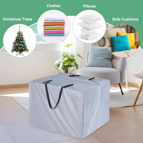 M METERXITY Outdoor Patio Cushion Storage Bags, 32" x 32" x 24" (L x W x H) Grey Waterproof Windproof Easy Loading Space-Saving - color: Grey