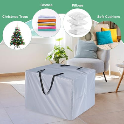 M METERXITY Outdoor Patio Cushion Storage Bags, 32" x 32" x 24" (L x W x H) Grey Waterproof Windproof Easy Loading Space-Saving - color: Grey