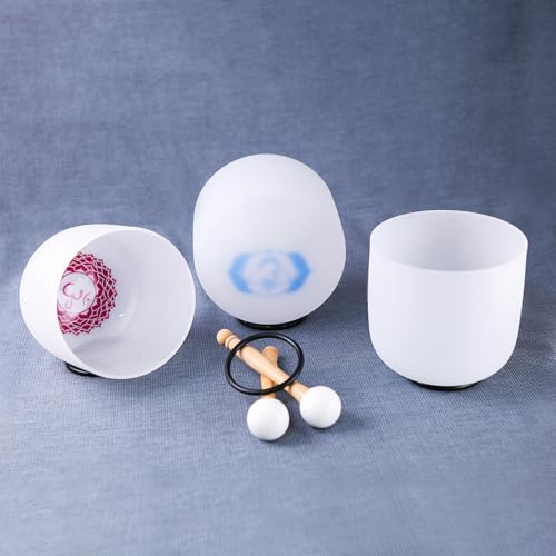 Hye-eun 7pcs Crystal Singing Bowls 432hz 7-12 Inch Quartz Sound Bowls Meditation Chakra Set with Carrying Case for Yoga Sound Healing - color: 7-12inch 432hz Chakra 7pcs