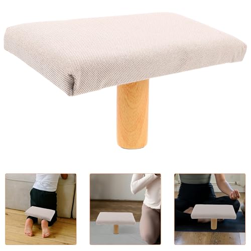Levemolo Stool with Cushion Portable Wooden Balance Chair Seiza Bench for Adults Over 150cm Height Prayer and Seating
