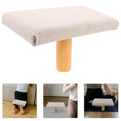 Levemolo Stool with Cushion Portable Wooden Balance Chair Seiza Bench for Adults Over 150cm Height Prayer and Seating