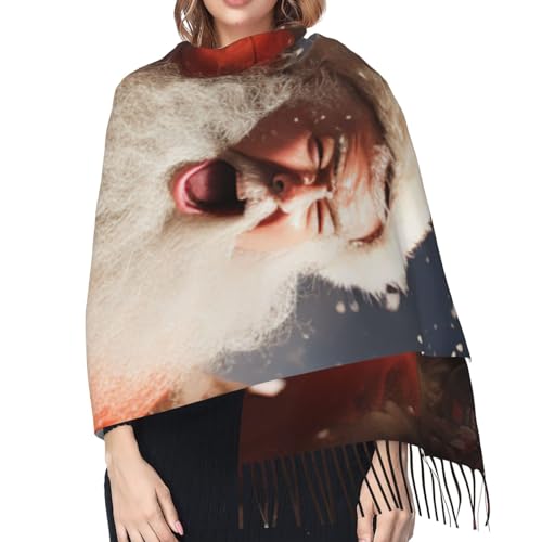 Astronaut Sitting in Yoga Chakra Scarf for Women Warm Soft Scarves Fashion Fringed Shawl Casual Tassel Blanket Scarf - color: Christmas Accidents