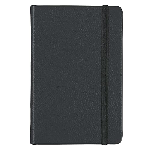 Classic Leather Notebook, Hardcover, Midnight Black, Pocket (3.8" x 5.7"), 240 Pages, Inspire Collection - color: Midnight Black, size: Pocket