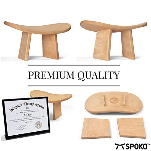 SPOKO Meditation Bench Chair, Travel Version, The Original Posture Certified Wood Kneeling Stool, Best Ergonomic Wooden Chair, Perfect Seat for Yoga, Prayer, Seiza