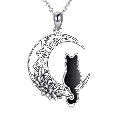 Animal Necklace 925 Sterling Silver Pendant Jewelry Gift for Women Animal Lover - style: Cat01