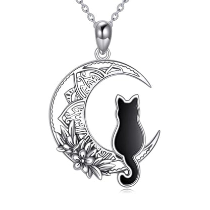 Animal Necklace 925 Sterling Silver Pendant Jewelry Gift for Women Animal Lover - style: Cat01