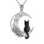 Animal Necklace 925 Sterling Silver Pendant Jewelry Gift for Women Animal Lover - style: Cat01