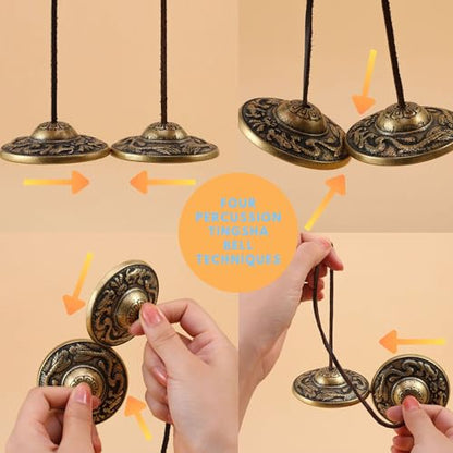 Tibetan Tingsha Cymbals Meditation Chime Bells 2.5" 2 Dragons with Bell Embossed Brass Bells with Gift Box Drawstring Cloth Bag for Sound Healing, Yoga, Stress Relief Meditation Instruments - color: 2 Dragons