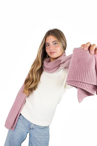 Velanio Cashmere Luxury Knitted Wrap Travel Shawl Scarf, Pashmina Stole, All-Season Scarf for Women Cashmere Wool Blend - color: Blush