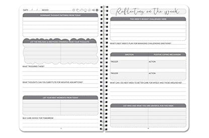 BookFactory Thoughts Journal Thought Diary Log Book, 100 Pages - 6'' x 9'', Durable Thick Translucent Cover, Wire-O Binding (Made in USA) - style: Thoughts Wire-O