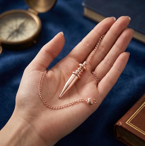 Copper Metal Light Weight Solid Cone Point Pendulum Healing Dowsing Reiki Pendulum for Divination and Meditation Copper Pendulum - color: Light Weight Cone Copper Metal Pendulum
