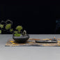 Pine Cloud Zen Décor Set – Feng Shui Bonsai Arrangement, Citrine & Black Tourmaline Crystals, Dehua Ceramic Incense Holder, Nishijin Silk Mat – Meditation & Healing Gift Set - style: Pine Cloud