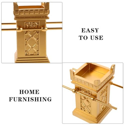 VOSAREA Religious Festival Tabletop Decoration: Golden Miniature Altar - Wealth Blessing Table Centerpiece - Fengshui Housewarming Decor - size: 15.00X12.00X6.40CM