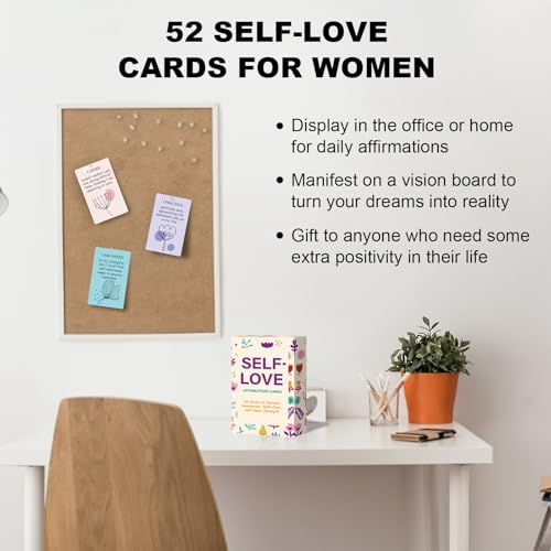 52 Self Love Affirmation Cards with Action Plans. Daily Inspirational Meditation Mindfulness Relaxation Stress, Relief Gifts for Women, Positive Anxiety Relief, Relaxing Spiritual Gifts