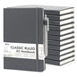 12 Pack Notebooks Journals Bulk with 12 Black Pens, Feela A5 Hardcover Notebook Classic Ruled Journal Set with Pen Holder for School Business Work Travel Writing, 120 GSM, 5.1”x8.3”, Gray - color: 12 Pack gray
