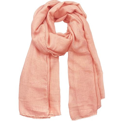 Women's Cotton Scarves Lady Light Soft Fashion Solid Scarf Wrap Shawl - color: Pink Dusk
