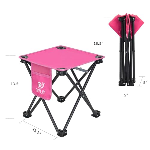 Opliy Camping Stool Upgrade Foot Stool for Camping Fishing Hiking Gardening and Beach, Camping Seat with Carry Bag (Rose Red) - color: Rose Red