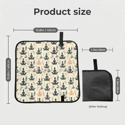 Yoga Meditation (7) Print Folding Seat Pad, Portable Camping Seat Cushion for Outdoor