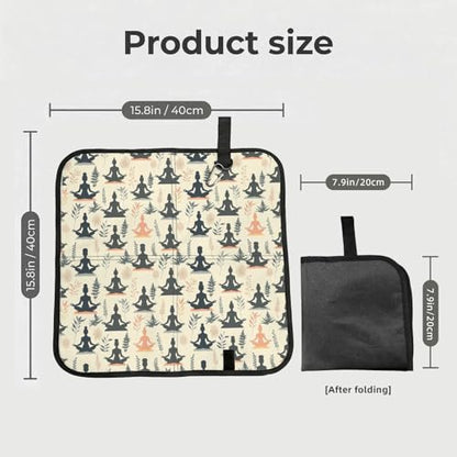 Yoga Meditation (7) Print Folding Seat Pad, Portable Camping Seat Cushion for Outdoor