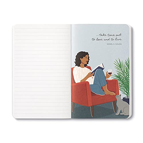 Compendium Softcover Journal - Life is to be enjoyed. – A Write Now Journal with 128 Lined Pages, 5″W x 8″H - color: Enjoy Pink