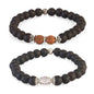 Avoirr 2 Bracelet Set – 8mm Karungali/Ebonywood with Clear Quartz Beads-Rudraksha & Karungali Bracelet | Handcrafted Spiritual Meditation Bracelet | Traditional Energy Balance & Protection Beads | Unisex – Handmade Natural Wooden & Crystal Bracelets for M